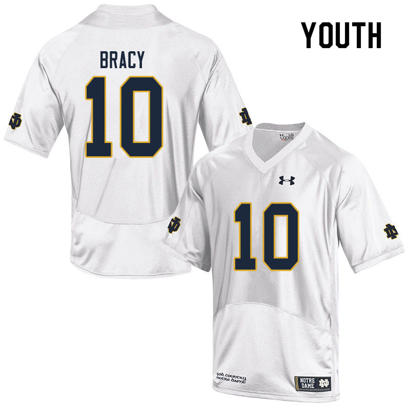 Youth #10 TaRiq Bracy Notre Dame Fighting Irish College Football Jerseys Sale-White